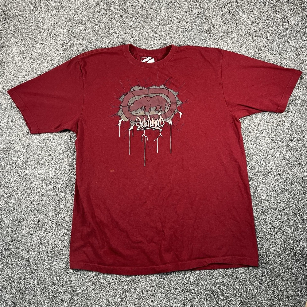 Ecko Unltd Mens 3XL Red Graphic T Shirt Rhino Logo Hip Hop Streetwear Y2K